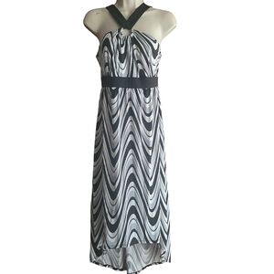 NEW Mod Print High Low Halter Dress Sz S